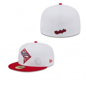 Men's Washington Nationals White Red State 59FIFTY Fitted Hat