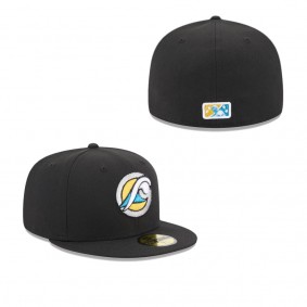 Men's West Michigan Whitecaps Black Authentic Collection Alternate Logo 59FIFTY Fitted Hat