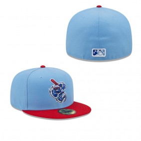 Men's West Michigan Whitecaps Light Blue Red Marvel x Minor League 59FIFTY Fitted Hat