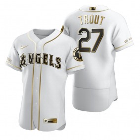 Los Angeles Angels Mike Trout Nike White Authentic Golden Edition Jersey