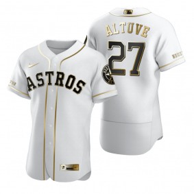 Houston Astros Jose Altuve Nike White Authentic Golden Edition Jersey