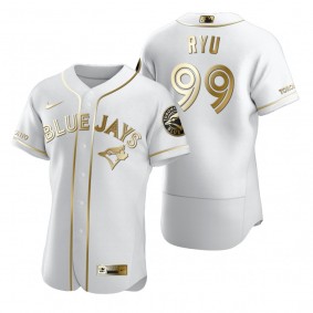 Toronto Blue Jays Hyun-Jin Ryu Nike White Authentic Golden Edition Jersey