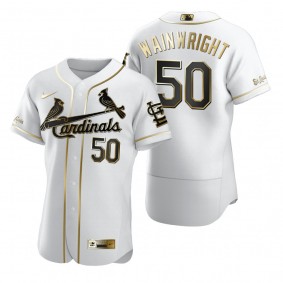 St. Louis Cardinals Adam Wainwright Nike White Authentic Golden Edition Jersey