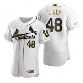 St. Louis Cardinals Harrison Bader Nike White Authentic Golden Edition Jersey