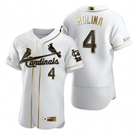 St. Louis Cardinals Yadier Molina Nike White Authentic Golden Edition Jersey