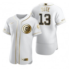 Chicago Cubs David Bote Nike White Authentic Golden Edition Jersey