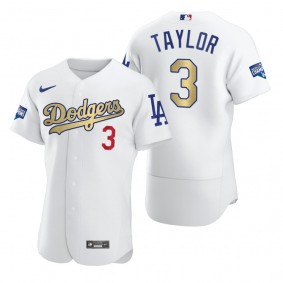 Los Angeles Dodgers Chris Taylor White 2021 Gold Program Authentic Jersey