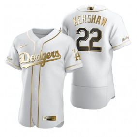 Los Angeles Dodgers Clayton Kershaw Nike White Authentic Golden Edition Jersey