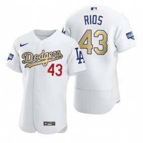 Los Angeles Dodgers Edwin Rios White 2021 Gold Program Authentic Jersey