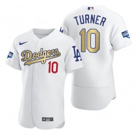 Los Angeles Dodgers Justin Turner White 2021 Gold Program Authentic Jersey