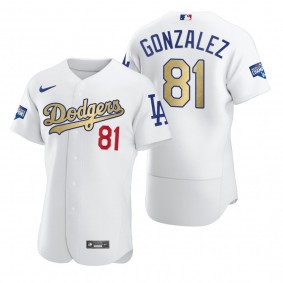 Los Angeles Dodgers Victor Gonzalez White 2021 Gold Program Authentic Jersey