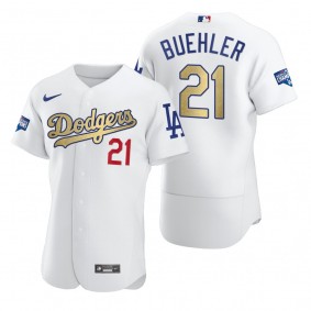 Los Angeles Dodgers Walker Buehler White 2021 Gold Program Authentic Jersey