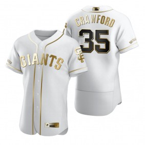 San Francisco Giants Brandon Crawford Nike White Authentic Golden Edition Jersey