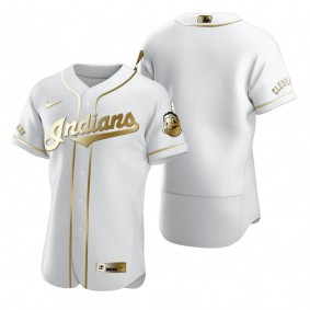 Cleveland Indians Nike White Authentic Golden Edition Jersey