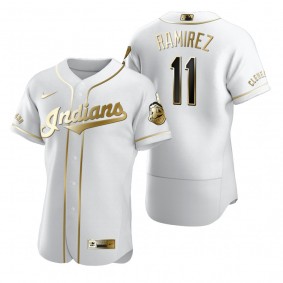 Cleveland Indians Jose Ramirez Nike White Authentic Golden Edition Jersey