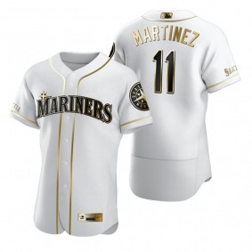 Seattle Mariners Edgar Martinez Nike White Authentic Golden Edition Jersey