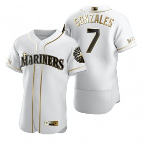 Seattle Mariners Marco Gonzales Nike White Authentic Golden Edition Jersey