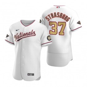 Washington Nationals Stephen Strasburg Nike White 2020 Gold Program Authentic Jersey