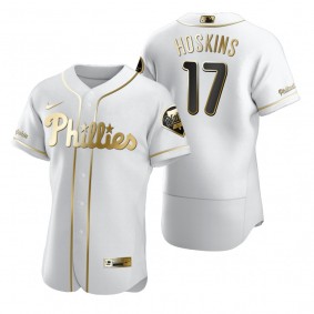 Philadelphia Phillies Rhys Hoskins Nike White Authentic Golden Edition Jersey