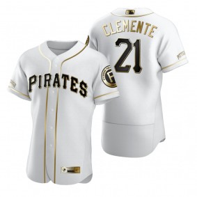 Pittsburgh Pirates Roberto Clemente Nike White Authentic Golden Edition Jersey