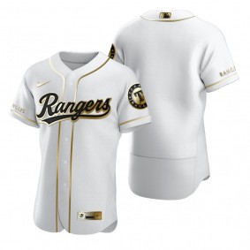 Texas Rangers Nike White Authentic Golden Edition Jersey
