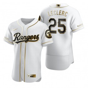 Texas Rangers Jose Leclerc Nike White Authentic Golden Edition Jersey