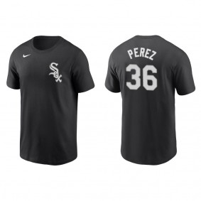 Men's Chicago White Sox Carlos Perez Black Name & Number T-Shirt