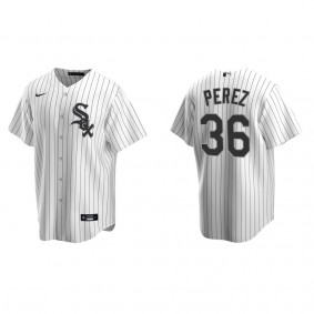 Men's Chicago White Sox Carlos Perez White Replica Home Jersey