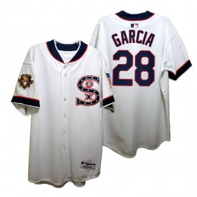 Chicago White Sox Leury Garcia 1917 Throwback White Independence Day Jersey