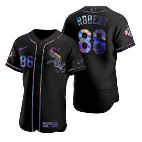 Chicago White Sox Luis Robert Nike Black Authentic Holographic Golden Edition Jersey