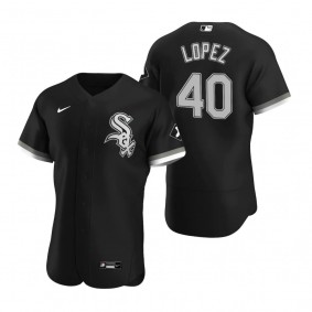 Men's Chicago White Sox Reynaldo Lopez Nike Black Authentic 2020 Alternate Jersey