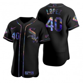 Chicago White Sox Reynaldo Lopez Nike Black Authentic Holographic Golden Edition Jersey