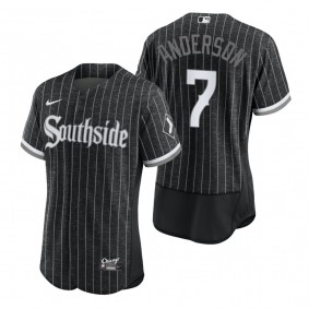 Men's Chicago White Sox Tim Anderson Black 2021 City Connect Authentic Jersey