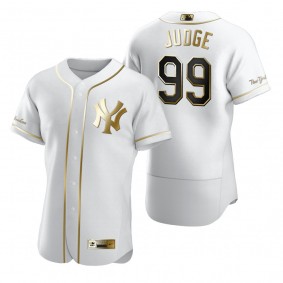 New York Yankees Aaron Judge Nike White Authentic Golden Edition Jersey