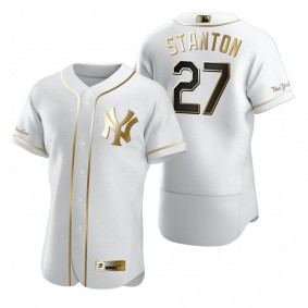 New York Yankees Giancarlo Stanton Nike White Authentic Golden Edition Jersey