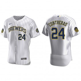 William Contreras Men's Milwaukee Brewers Christian Yelich Nike White Home Authentic Jersey