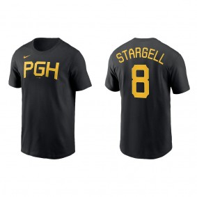 Willie Stargell Pittsburgh Pirates Black 2023 City Connect Wordmark T-Shirt