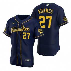 Men's Milwaukee Brewers Willy Adames Nike Navy Authentic Alternate Jersey