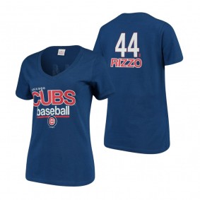 Chicago Cubs Anthony Rizzo Royal V-Neck Baby Jersey Flipped T-Shirt