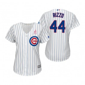 Anthony Rizzo Chicago Cubs #44 White 2019 Mother's Day Cool Base Jersey Women's