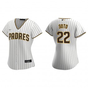 Womeen's San Diego Padres Juan Soto White Brown Replica Jersey
