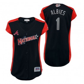 Women's National League Ozzie Albies Navy 2019 MLB All-Star Game Workout Jersey