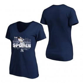 Women's New York Yankees Aaron Judge Navy American League Home Run Record V-Neck T-Shirt