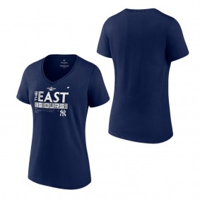 Women's New York Yankees Navy 2022 AL East Division Champions Locker Room Plus Size V-Neck T-Shirt