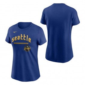 Women's Seattle Mariners Royal 2023 City Connect Wordmark T-Shirt