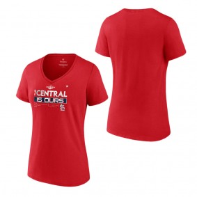 Women's St. Louis Cardinals Red 2022 NL Central Division Champions Locker Room V-Neck T-Shirt