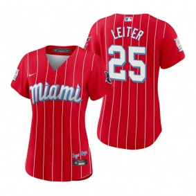 Women's Miami Marlins Al Leiter Red 2021 City Connect Replica Jersey