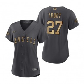 Women's Los Angeles Angels Mike Trout Charcoal 2022 MLB All-Star Game Replica Jersey