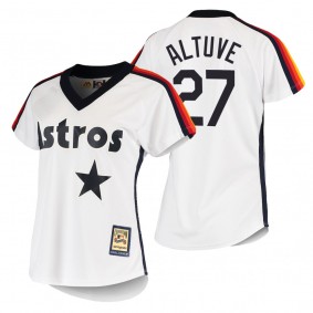 Women's Houston Astros Jose Altuve White Cooperstown Collection Home Jersey