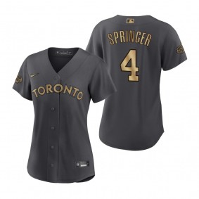 Women's Toronto Blue Jays George Springer Charcoal 2022 MLB All-Star Game Replica Jersey